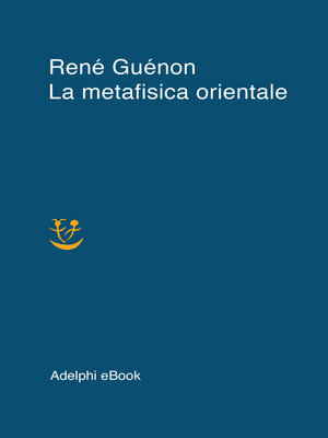 cover image of La metafisica orientale